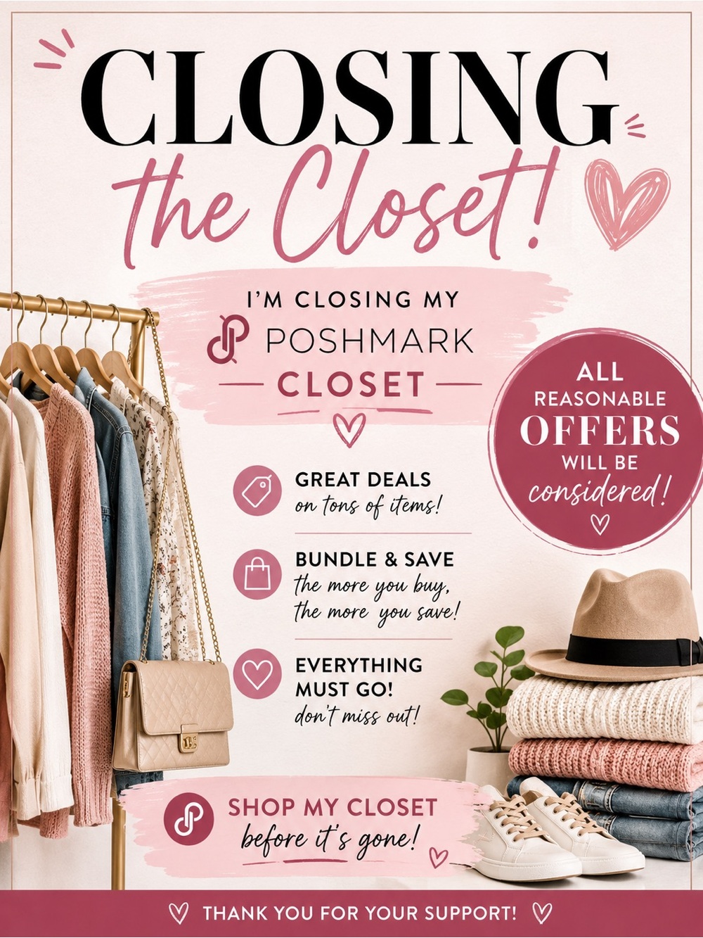 Closing Sale Graphic - Pink Beige Lifestyle Image